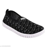 Nubuck black and grey printed ballerinas by LISA - slip-on cozy footwear for women, India origin
