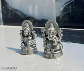 Metal decorative showpiece: Haridwar Trends Goddess Lakshmi and Lord Ganesha idol, 5cm x 8cm x 3cm