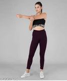 Lycra solid-colored workout leggings for women, perfect for gym and casual wear, made in India