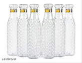 Plastic food-grade fridge square water bottle set (6 pieces, 1L, assorted), sleek and leakproof with matte finish