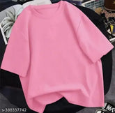Polycotton oversize t-shirt for women, trendy solid color top in multiple sizes