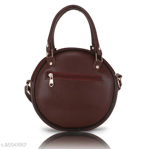 Trendy canvas & leather slingbag, free size (8in x 4in x 3in), India-made PU material, suitable for all essentials and one spacious compartment with gold twist lock