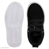 Black textile lace casual shoes for kids, multipack of 1 with sizes 3.5-4 years, India origin