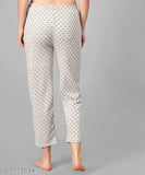 Multi-colored Fit N Fame printed cotton pyjama lounge pant nightwear for women & girls (pack of 3), soft, elasticated waistband with drawstring