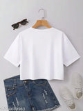 Women's cotton solid half sleeve crop t-shirt, XS bust size 34in, fashionable casual wear on hanger