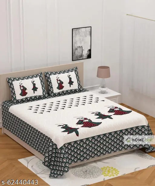 Jaipuri cotton printed double bedsheet, vibrant & soothing colors, premium quality, regular thread count 144