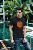 Melange grey printed Chhatrapati Shivaji Maharaj Rajmudra T-shirt, combed cotton, short sleeves, regular fit, machine cold wash