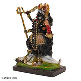 Traditional Kaali Mata resin statue, 16cm x 23cm x 9cm, exquisite detailing, spiritual home decor or car dashboard accessory