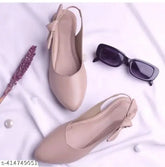 Synthetic leather open back thong flip-flops for women, stylish bellies ballerinas - India origin