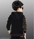 Kids Boys cotton hoodie T-shirt, long sleeves with printed design, sizes range from 4-5 years to 15-16 years, India origin
