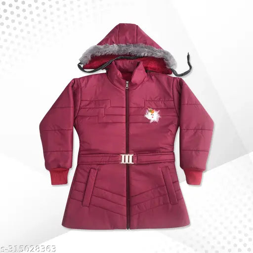 Stylish and warm nylon Treandy winter jacket for girls - insulated, durable, solid color, kids' jackets collection