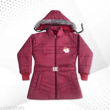 Stylish and warm nylon Treandy winter jacket for girls - insulated, durable, solid color, kids' jackets collection