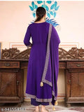 Rayon slub printed kurti set4.4 with dupatta and bottomwear, three-quarter sleeves from India