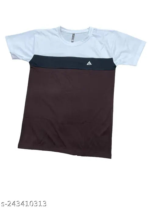 Lycra trendy men's t-shirt, short sleeves, printed net design, India origin