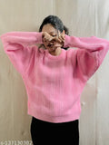 Woolen pullover, cozy winter wear, cable-knit design women's sweater - warm and elegant