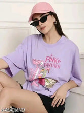 Printed cotton Adel Women's oversized t-shirt, featuring short sleeves and round neck, ideal for casual wear