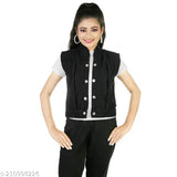 Sleeveless denim jacket for girls, solid color, 5-6 years size, made in India