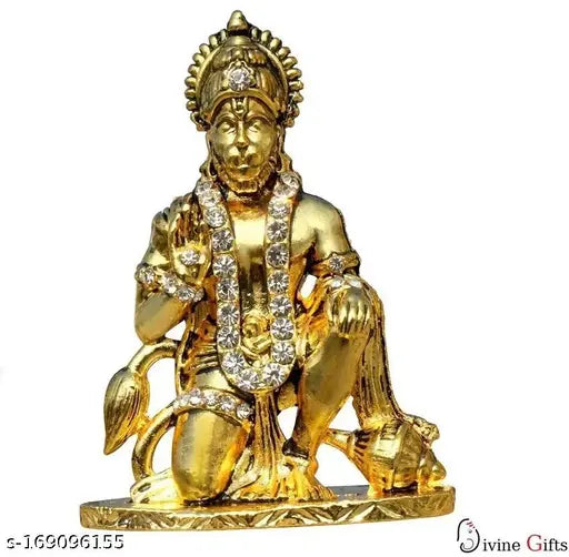 Golden brass Hanuman showpiece figurine, 75cm, divine decorative art
