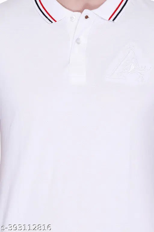 Solid cotton polo t-shirt for men, short sleeves, size S-XXL, made in India