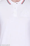 Solid cotton polo t-shirt for men, short sleeves, size S-XXL, made in India