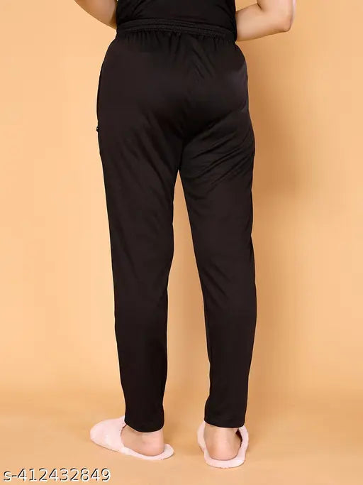 Comfortable lycra calf-length pyjamas for women, soft & stretchy, available in multiple sizes (M-XXL), made in India