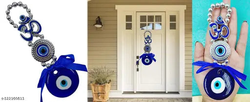 Om Blue Nazar Battu: Religious Idol for Home, Office, or Living Room; Evil Eye Hanging for Feng Shui & Vastu