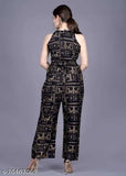 Printed rayon sleeveless jumpsuit by Yozz By Jump Suit for women's fashion, XS-XL sizes