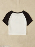 Colorblocked cotton raglan t-shirt, short sleeves, size XS (bust 34in), made in India