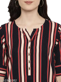 Rayon printed tunic, three-quarter sleeves, women's fashion top - Indian origin