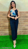 Stylish Lycra jumpsuit with digital print, perfect for party wear. Indian-made