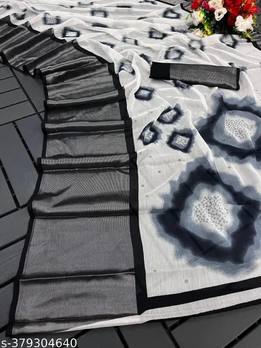 Soft pink chiffon saree with unstitched blouse, traditional Indian wear for parties