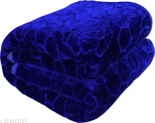 Double mink microfiber net floral blanket, heavy winter pack of 1 (86x90 inches)