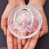 Crystal Tortoise Vastu Showpiece Set, handcrafted, transparent, 10cm x 10cm x 25cm, adds positive vibes and promotes prosperity, great for home or office décor