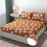Glace cotton floral double bedsheet with 2 pillow covers, fits 6" mattresses