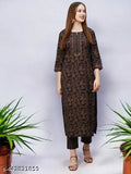 Printed crpe women's kurta set with pants, Indian-inspired pattern on soft crpe fabric