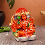 Synthetic resin Panchmukhi Hanuman statue (orange, 15.2 cm), symbolizing protection & positivity for home decor