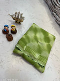 Embroidered Georgette saree with separate Bangalore Silk blouse, digital murga print and pearl embellishments, India