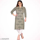 Stylish wool a-line kurtis for Winter22, printed combo, three-quarter sleeves. Woolen, low price, India origin