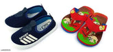 Kids canvas casual shoes & PVC slippers combo for 2-6 years, comfortable slip-on design with solid net insole, two pairs included