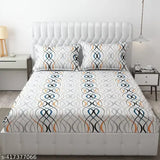 Soft Glace Cotton Geometric Fitted Bed Sheets - Luxury & Comfort Under Budget