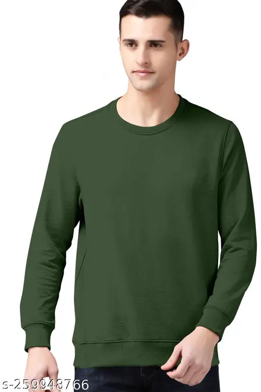Men's long sleeve cotton t-shirt, solid design, available in M, L, XL, XXL