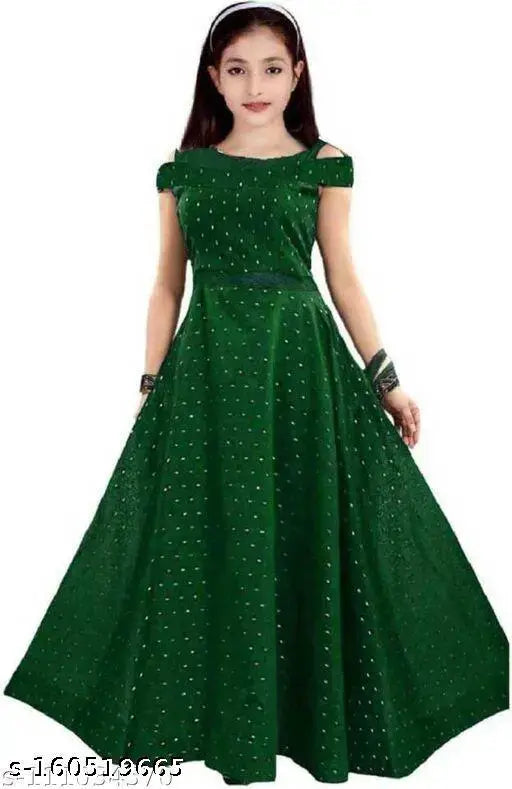 Sleeveless ethnic gown, solid net, 6-14 years sizes, Indian handcrafted Cutiepie Classy Girls dress