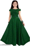 Sleeveless ethnic gown, solid net, 6-14 years sizes, Indian handcrafted Cutiepie Classy Girls dress