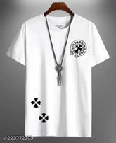 Best selling polyester printed half sleeves T-shirt (M, 38in/27in) - stylish summer wear, high-quality eco-friendly ink