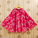 Embellished Georgette lehenga Choli for girls (India), printed bottom with short sleeves