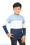 Colorblocked wool sweater for kids aged 8-12 years, made in India