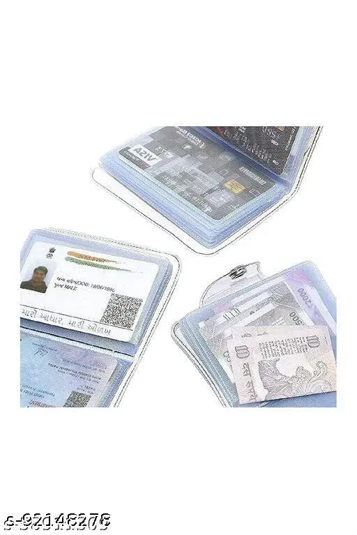 Fancy Craft CASHOE clear PVC wallet, 2 compartments with 10 slots for cards, Indian-made accessory for men and women's organization