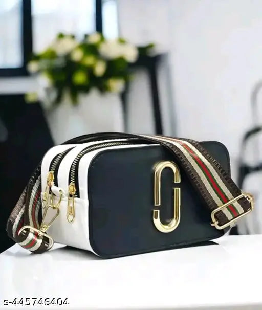 PU two-compartment free size ravishing classy women's sling bag, made in India