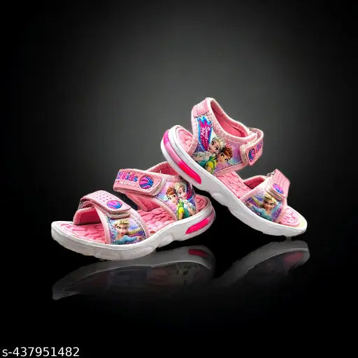 Chic baby pink patent leather sandals with EVA sole, featuring printed net design and secure velcro fastening, ideal for trendy kids aged 2-14 years