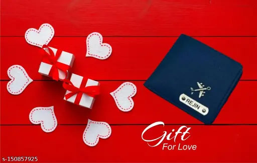 Customized canvas & leather men's wallet, printed pattern, personalize with name and color. Handmade Indian artistry for stylish storage